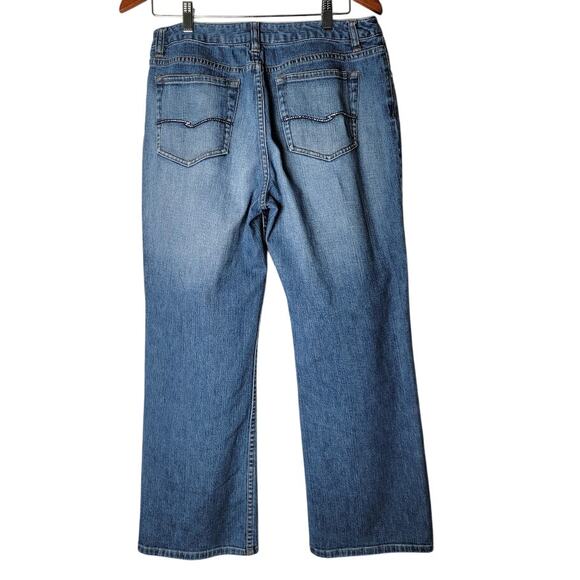 Talbots Petites Women’s Jeans Sz 12P Bootcut Rhinestone Button & Pockets Sparkle - Picture 2 of 10